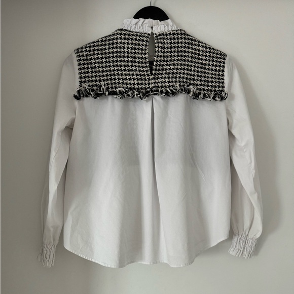 Zara Contrast Tweed Top - Picture 9 of 10
